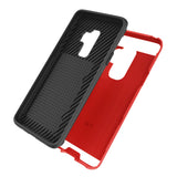 Reiko Samsung Galaxy S9 Plus Slim Armor Hybrid Case with Card Holder in Red | MaxStrata