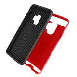Reiko Samsung Galaxy S9 Slim Armor Hybrid Case with Card Holder in Red | MaxStrata