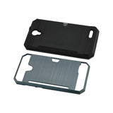 Reiko ZTE Warp 7/ Z959 Slim Armor Hybrid Case with Card Holder in Navy | MaxStrata