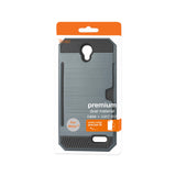 Reiko ZTE Warp 7/ Z959 Slim Armor Hybrid Case with Card Holder in Navy | MaxStrata
