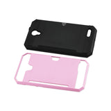 Reiko ZTE Warp 7/ Z959 Slim Armor Hybrid Case with Card Holder in Pink | MaxStrata
