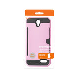 Reiko ZTE Warp 7/ Z959 Slim Armor Hybrid Case with Card Holder in Pink | MaxStrata