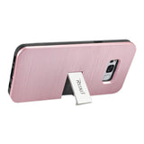 Reiko Samsung Galaxy S8/ SM Slim Armor Hybrid Case with Card Holder & Kickstand in Rose Gold | MaxStrata