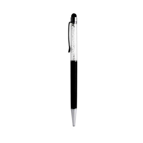 Reiko Crystal Stylus Touch Screen with Ink Pen in Black | MaxStrata