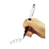 Reiko Crystal Stylus Touch Screen with Ink Pen in Black | MaxStrata