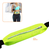 Reiko Running Sport Belt for iPhone 7/ 6/ 6S or 5 Inches Device with Two Pockets & LED in Green (5X5 Inches) | MaxStrata