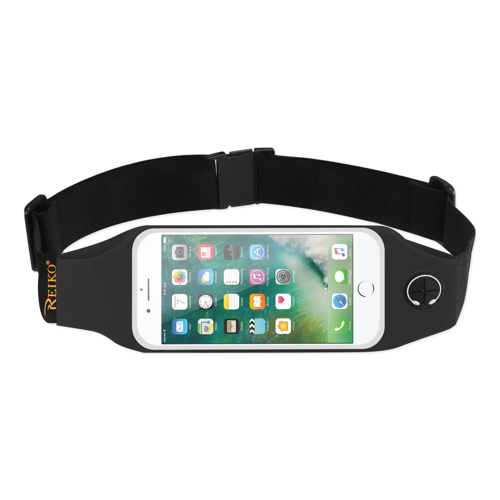 Reiko Running Belt for iPhone 7 Plus/6S Plus with LED/Pockets in Black