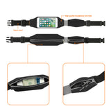 Reiko Running Sport Belt for iPhone 7 Plus/ 6S Plus or 5.5 Inches Device with Two Pockets & LED in Black (5.5X5.5 | MaxStrata