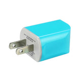 Reiko Micro USB 1 AMP Portable Micro Travel Adapter Charger with Cable in Blue | MaxStrata