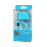 Reiko Micro USB 1 AMP Portable Micro Travel Adapter Charger with Cable in Blue | MaxStrata