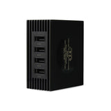 Reiko 4 AMP Four Ports Portable Travel Station Charger in Black | MaxStrata