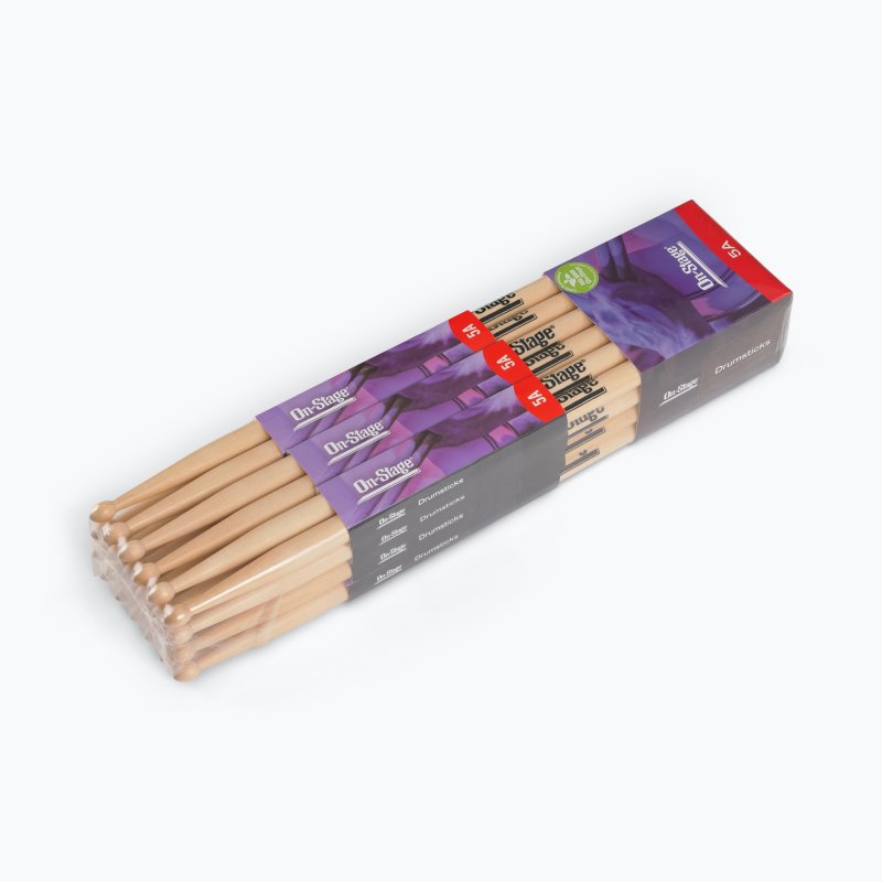 On-Stage Maple Drum Sticks (5A, Wood Tip, 12pr) (TMP-MW5A-AMS)
