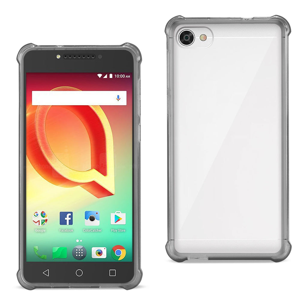 Reiko Alcatel Crave Clear Bumper Case with Air Cushion Protection in Clear Black | MaxStrata