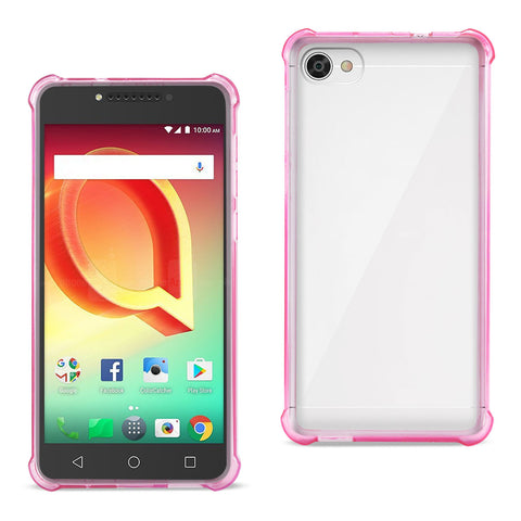 Reiko Alcatel Crave Clear Bumper Case with Air Cushion Protection in Clear Hot Pink | MaxStrata