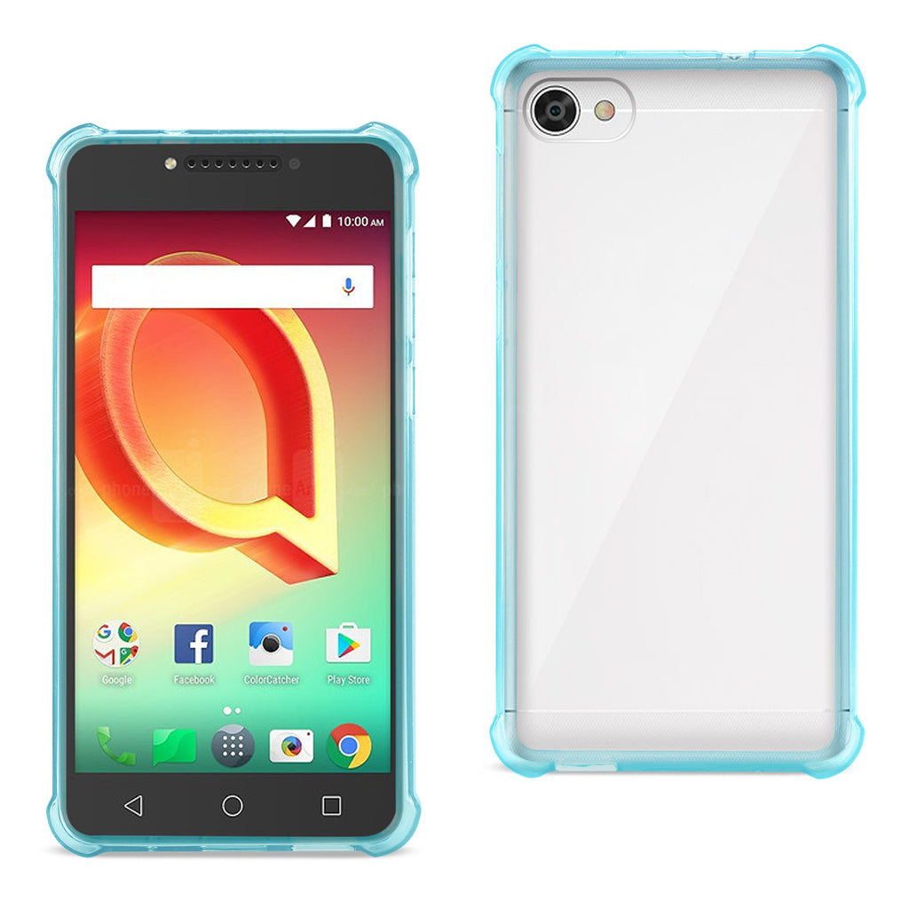 Reiko Alcatel Crave Clear Bumper Case with Air Cushion Protection in Clear Navy | MaxStrata