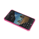 Reiko Alcatel One Touch Fierce XL Clear Bumper Case with Air Cushion Protection in Clear Hot Pink | MaxStrata