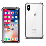 Reiko iPhone X/iPhone XS Clear Bumper Case with Air Cushion Protection in Clear Black | MaxStrata