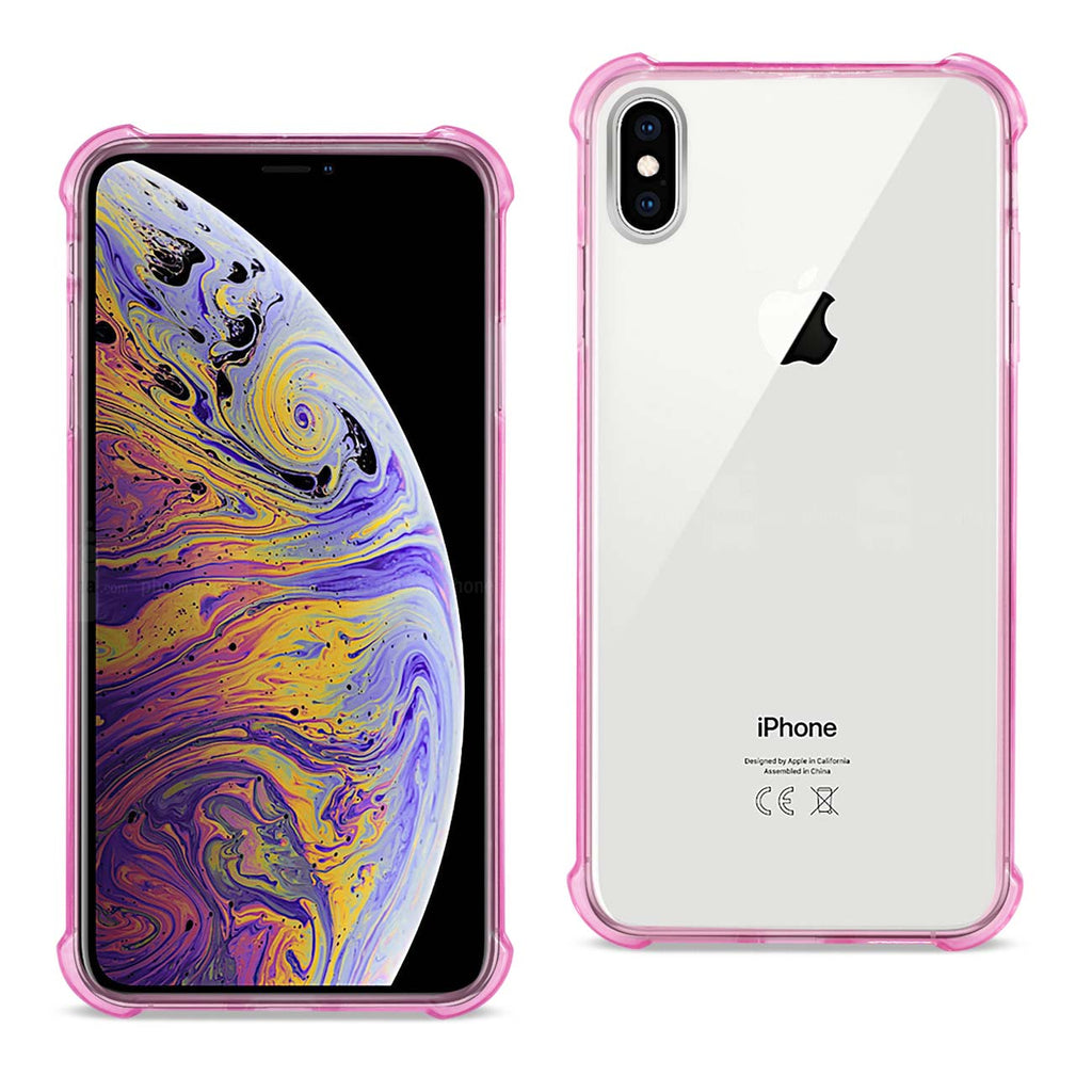Reiko iPhone XS Max Clear Air-Cushion Bumper Case in Clear Hot Pink