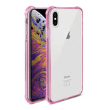 Reiko iPhone XS Max Clear Bumper Case with Air Cushion Protection in Clear Hot Pink | MaxStrata