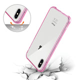 Reiko iPhone XS Max Clear Bumper Case with Air Cushion Protection in Clear Hot Pink | MaxStrata