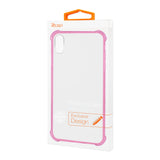 Reiko iPhone XS Max Clear Bumper Case with Air Cushion Protection in Clear Hot Pink | MaxStrata