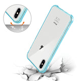 Reiko iPhone XS Max Clear Bumper Case with Air Cushion Protection in Clear Navy | MaxStrata