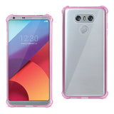Reiko LG G6 Clear Bumper Case with Air Cushion Shock Absorption in Clear Hot Pink | MaxStrata