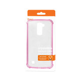 Reiko LG K10 Clear Bumper Case with Air Cushion Protection in Clear Hot Pink | MaxStrata