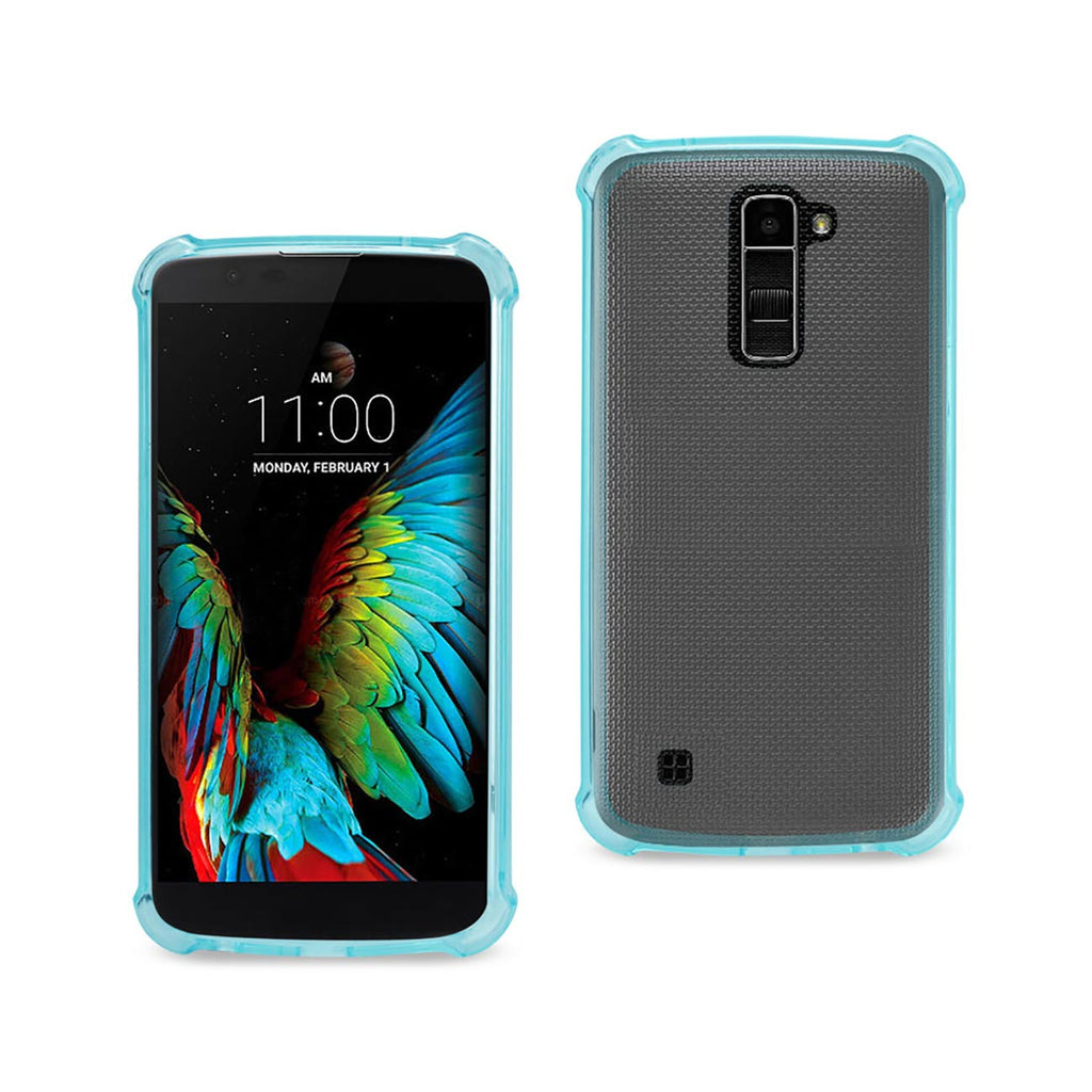 Reiko LG K10 Clear Bumper Case with Air Cushion Protection in Navy | MaxStrata