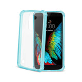 Reiko LG K10 Clear Bumper Case with Air Cushion Protection in Navy | MaxStrata