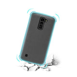 Reiko LG K10 Clear Bumper Case with Air Cushion Protection in Navy | MaxStrata