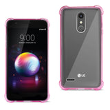 Reiko LG K30 Clear Bumper Case with Air Cushion Protection in Clear Hot Pink | MaxStrata