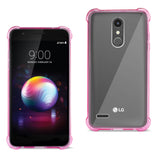 Reiko LG K30 Clear Bumper Case with Air Cushion Protection in Clear Hot Pink | MaxStrata