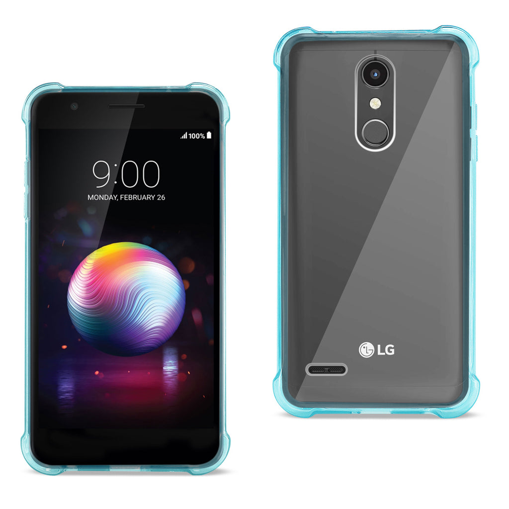 Reiko LG K30 Clear Bumper Case with Air Cushion Protection in Clear Navy | MaxStrata