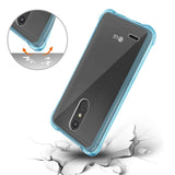 Reiko LG K30 Clear Bumper Case with Air Cushion Protection in Clear Navy | MaxStrata