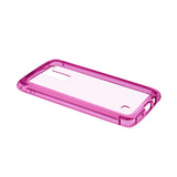 Reiko LG K7 Clear Bumper Case with Air Cushion Protection in Clear Hot Pink | MaxStrata