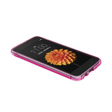 Reiko LG K7 Clear Bumper Case with Air Cushion Protection in Clear Hot Pink | MaxStrata