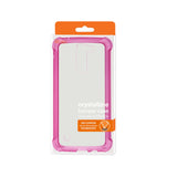 Reiko LG K7 Clear Bumper Case with Air Cushion Protection in Clear Hot Pink | MaxStrata