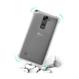 Reiko LG Stylus 2 Clear Bumper Case with Air Cushion Protection in Clear | MaxStrata