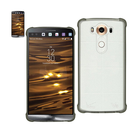 Reiko LG V10 Clear Bumper Case with Air Cushion Protection in Clear Black | MaxStrata