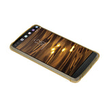 Reiko LG V10 Clear Bumper Case with Air Cushion Protection in Clear Gold | MaxStrata