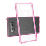 Reiko LG V20 5.7 Inches Clear Bumper Case with Air Cushion Protection in Clear Hot Pink | MaxStrata