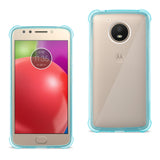 Reiko Motorola Moto E4 Active Clear Bumper Case with Air Cushion Protection in Clear Navy | MaxStrata