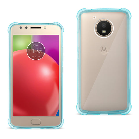Reiko Motorola Moto E4 Active Clear Bumper Case with Air Cushion Protection in Clear Navy | MaxStrata