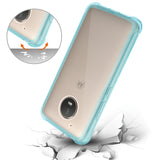 Reiko Motorola Moto E4 Active Clear Bumper Case with Air Cushion Protection in Clear Navy | MaxStrata