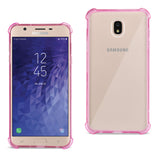 Reiko Samsung J7 (2018) Clear Bumper Case with Air Cushion Protection in Clear Hot Pink | MaxStrata