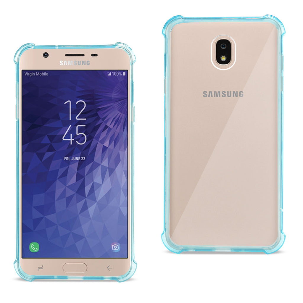 Reiko Samsung J7 (2018) Clear Bumper Case with Air Cushion Protection in Clear Navy | MaxStrata