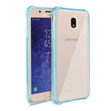 Reiko Samsung J7 (2018) Clear Bumper Case with Air Cushion Protection in Clear Navy | MaxStrata