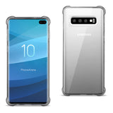 Reiko Samsung Galaxy S10 Plus Clear Bumper Case with Air Cushion Protection in Clear Black | MaxStrata