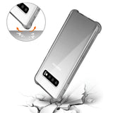 Reiko Samsung Galaxy S10 Plus Clear Bumper Case with Air Cushion Protection in Clear Black | MaxStrata